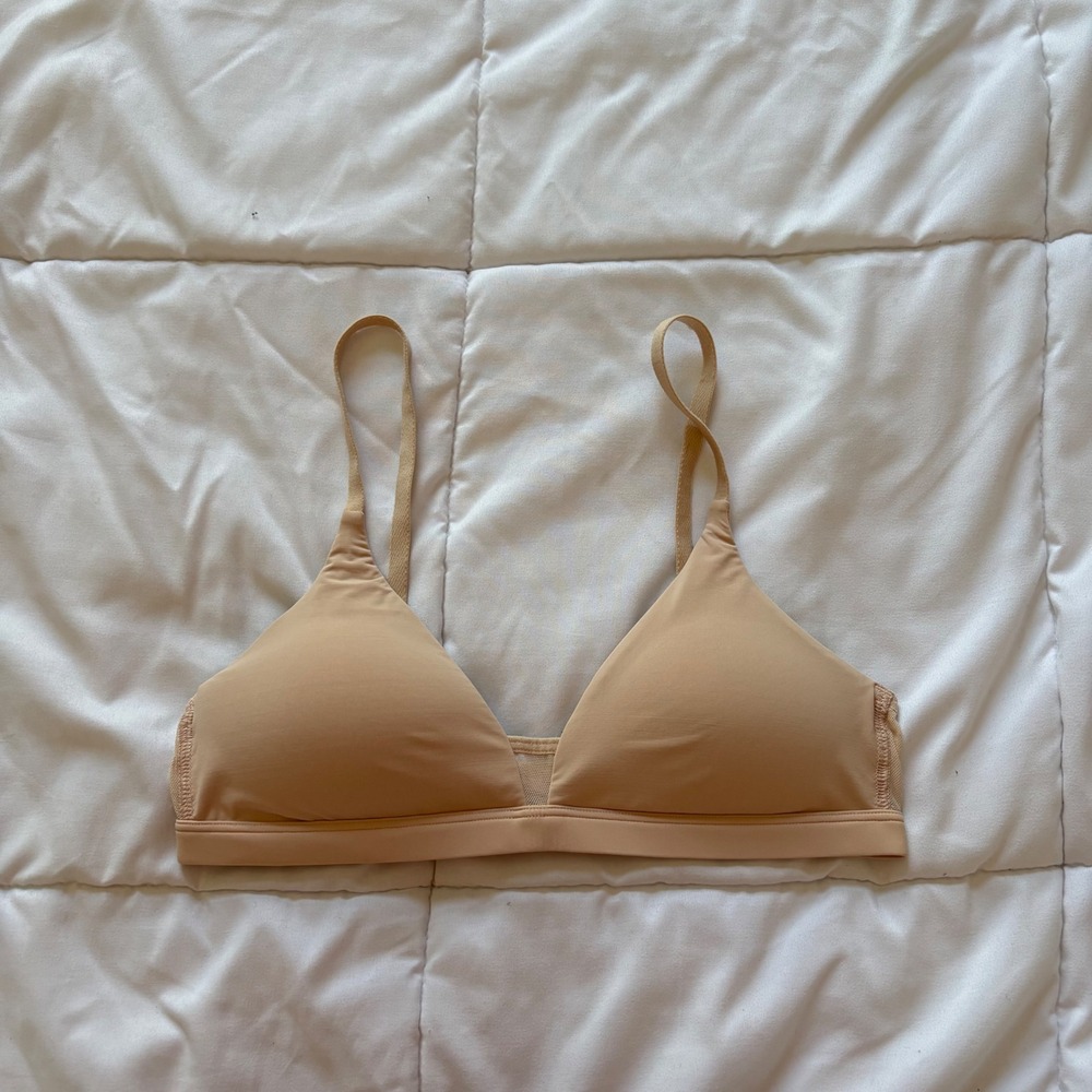 Pepper Mesh All You Bra Wireless Plunge Tan Nude Small Small Chest AA A B